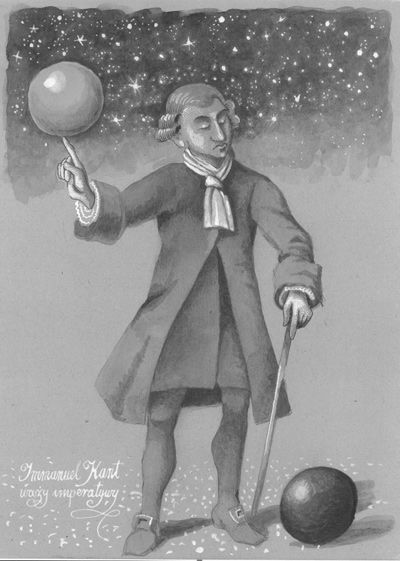 Henryk Waniek z teki Filozofy, Immanuel Kant, rysunek