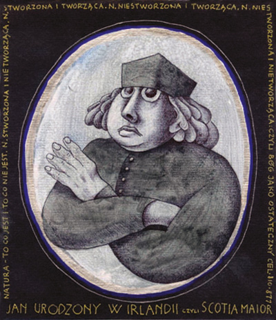 Henryk Waniek z teki Filozofy, Jan Szkot, rysunek