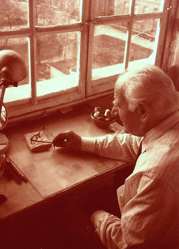 Wiktor Kaczmarkiewicz w pracowni, fot. Jan Kaja